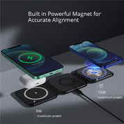 Caricabatterie wireless 3 in 1 per smartphone, smartwatch e auricolari 4