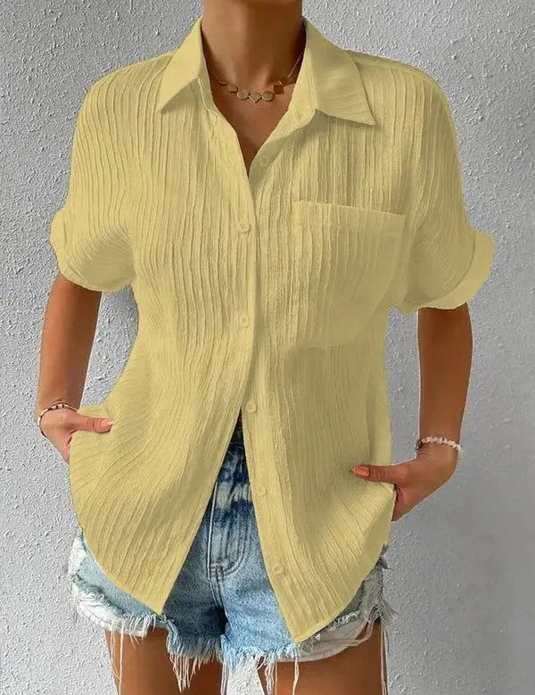 Charlotte | Stylish Short Sleeve Polo Shirt - Lizabella Fashion -  -  - Charlotte | Stylish Short Sleeve Polo Shirt - Lizabella Fashion - #tag1# - #tag2#