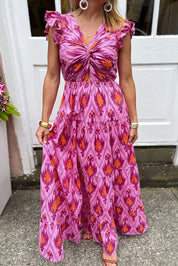 Charming Ruffled Retro Maxi Dress - Lizabella Fashion -  -  - Charming Ruffled Retro Maxi Dress - Lizabella Fashion - #tag1# - #tag2#