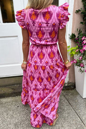 Charming Ruffled Retro Maxi Dress - Lizabella Fashion -  -  - Charming Ruffled Retro Maxi Dress - Lizabella Fashion - #tag1# - #tag2#