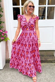 Charming Ruffled Retro Maxi Dress - Lizabella Fashion -  -  - Charming Ruffled Retro Maxi Dress - Lizabella Fashion - #tag1# - #tag2#