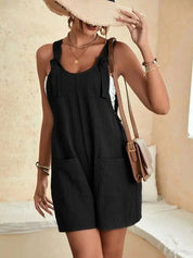 Chic Bow-Detail Short Jumpsuit by MAURI - Lizabella Fashion -  -  - Chic Bow-Detail Short Jumpsuit by MAURI - Lizabella Fashion - #tag1# - #tag2#