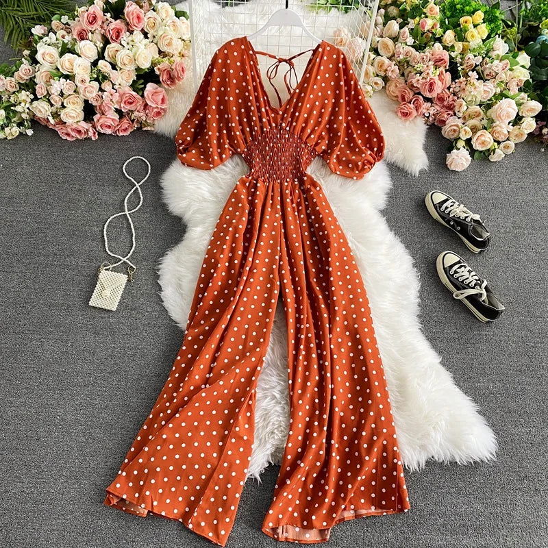 Chic Polka Dot Loose Fit Jumpsuit by FENNA - Lizabella Fashion -  -  - Chic Polka Dot Loose Fit Jumpsuit by FENNA - Lizabella Fashion - #tag1# - #tag2#