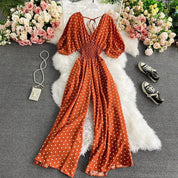 Chic Polka Dot Loose Fit Jumpsuit by FENNA - Lizabella Fashion -  -  - Chic Polka Dot Loose Fit Jumpsuit by FENNA - Lizabella Fashion - #tag1# - #tag2#