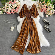 Chic Polka Dot Loose Fit Jumpsuit by FENNA - Lizabella Fashion -  -  - Chic Polka Dot Loose Fit Jumpsuit by FENNA - Lizabella Fashion - #tag1# - #tag2#