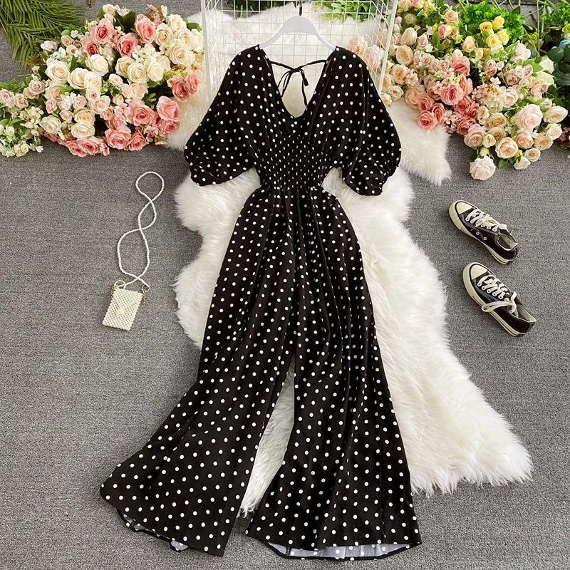 Chic Polka Dot Loose Fit Jumpsuit by FENNA - Lizabella Fashion -  -  - Chic Polka Dot Loose Fit Jumpsuit by FENNA - Lizabella Fashion - #tag1# - #tag2#