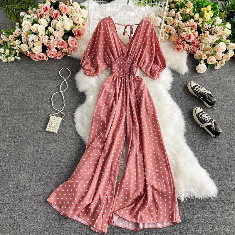 Chic Polka Dot Loose Fit Jumpsuit by FENNA - Lizabella Fashion -  -  - Chic Polka Dot Loose Fit Jumpsuit by FENNA - Lizabella Fashion - #tag1# - #tag2#