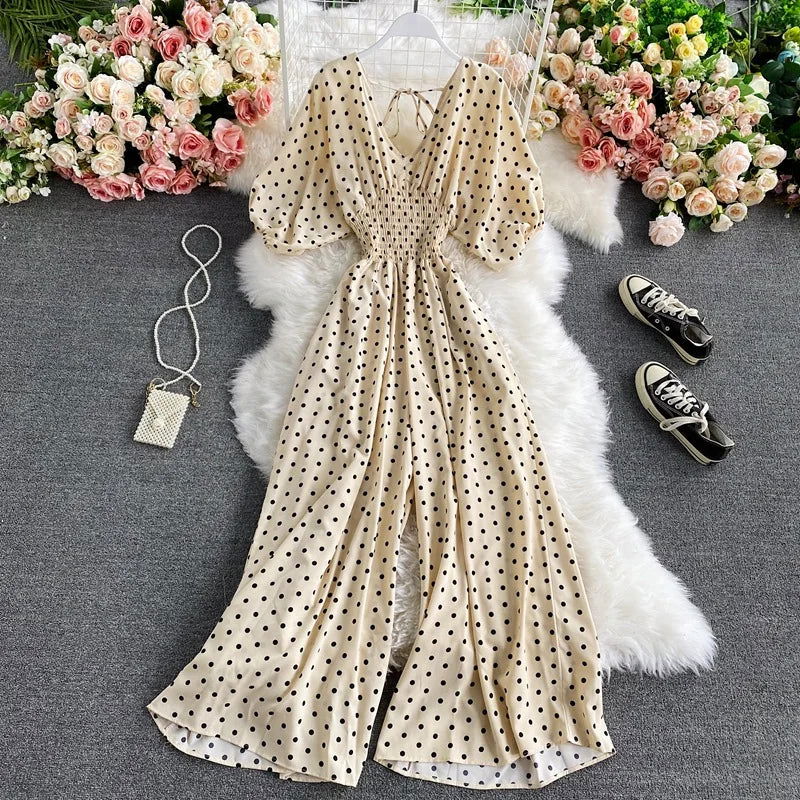 Chic Polka Dot Loose Fit Jumpsuit by FENNA - Lizabella Fashion -  -  - Chic Polka Dot Loose Fit Jumpsuit by FENNA - Lizabella Fashion - #tag1# - #tag2#