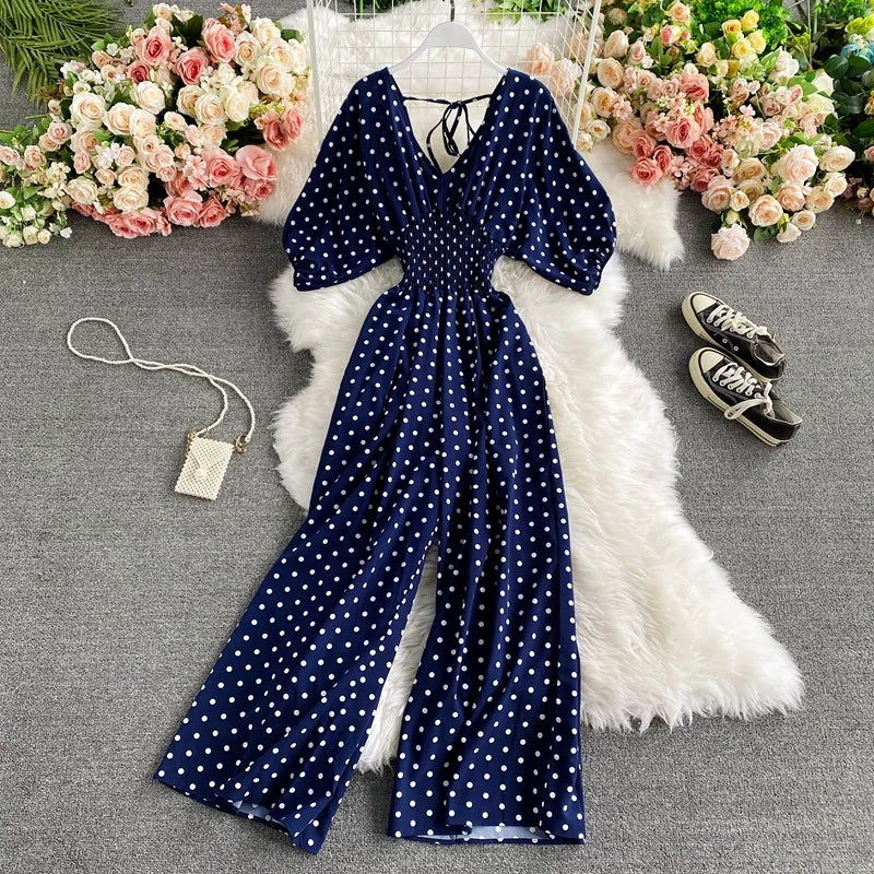 Chic Polka Dot Loose Fit Jumpsuit by FENNA - Lizabella Fashion -  -  - Chic Polka Dot Loose Fit Jumpsuit by FENNA - Lizabella Fashion - #tag1# - #tag2#