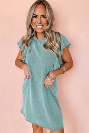 Chic Striped Mini Dress Featuring Enchanting Butterfly Sleeves - Lizabella Fashion -  -  - Chic Striped Mini Dress Featuring Enchanting Butterfly Sleeves - Lizabella Fashion - #tag1# - #tag2#