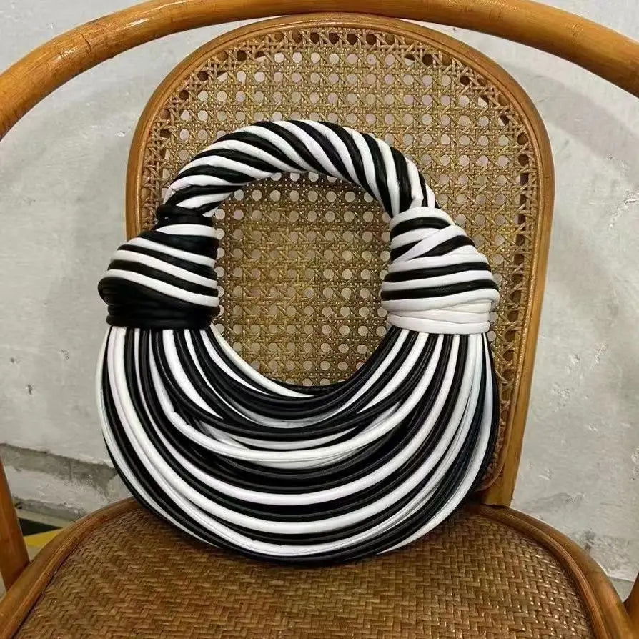 Chic & Stylish LILLY Rope Knotted Hobo Clutch - Lizabella Fashion -  -  - Chic & Stylish LILLY Rope Knotted Hobo Clutch - Lizabella Fashion - #tag1# - #tag2#