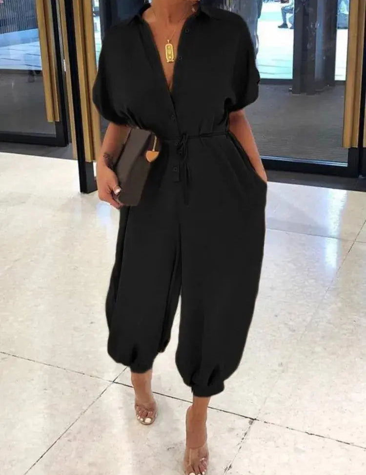 Chic V-Neck Jumpsuit - OLIVIA Collection - Lizabella Fashion -  -  - Chic V-Neck Jumpsuit - OLIVIA Collection - Lizabella Fashion - #tag1# - #tag2#