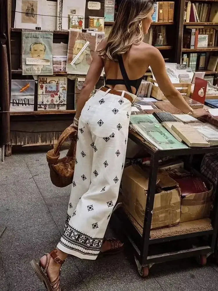 Chic Vintage Boho Linen Trousers for Women by VINA - Lizabella Fashion -  -  - Chic Vintage Boho Linen Trousers for Women by VINA - Lizabella Fashion - #tag1# - #tag2#