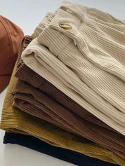 Chic Vintage High-Waisted Corduroy Pants for Stylish Women - Lizabella Fashion -  -  - Chic Vintage High-Waisted Corduroy Pants for Stylish Women - Lizabella Fashion - #tag1# - #tag2#