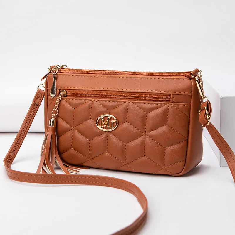 Chic Viola Double Zipper Crossbody Bag for Effortless Style - Lizabella Fashion -  -  - Chic Viola Double Zipper Crossbody Bag for Effortless Style - Lizabella Fashion - #tag1# - #tag2#
