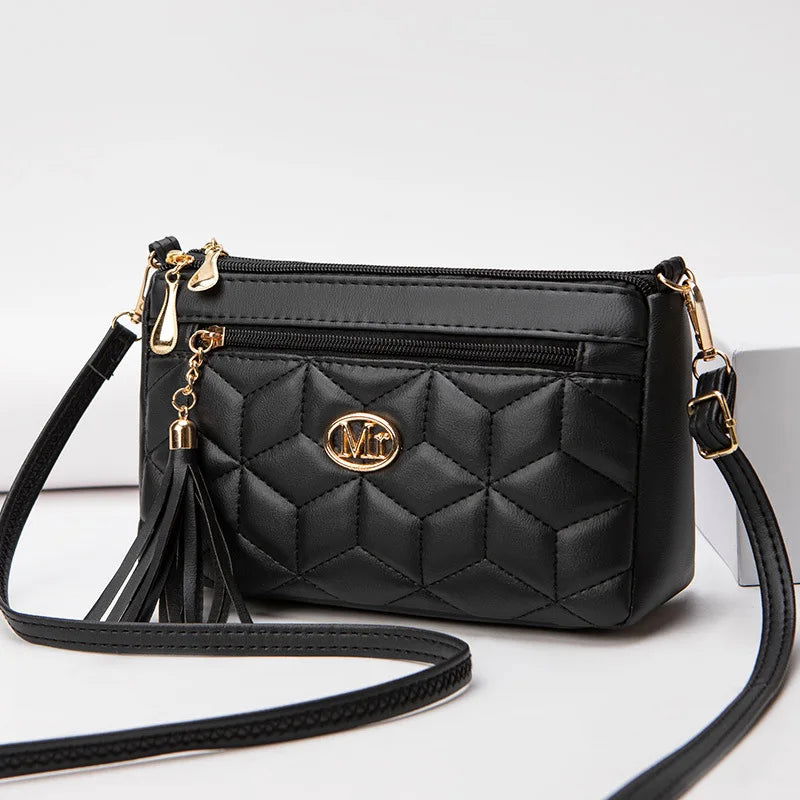 Chic Viola Double Zipper Crossbody Bag for Effortless Style - Lizabella Fashion -  -  - Chic Viola Double Zipper Crossbody Bag for Effortless Style - Lizabella Fashion - #tag1# - #tag2#
