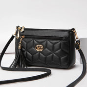 Chic Viola Double Zipper Crossbody Bag for Effortless Style - Lizabella Fashion -  -  - Chic Viola Double Zipper Crossbody Bag for Effortless Style - Lizabella Fashion - #tag1# - #tag2#