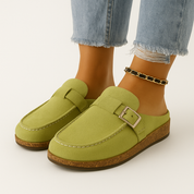 Comode mules in pelle scamosciata da donna con dettaglio fibbia 3