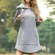 Cozy Chic: Long Hoodie Dress for Ultimate Warmth - Lizabella Fashion -  -  - Cozy Chic: Long Hoodie Dress for Ultimate Warmth - Lizabella Fashion - #tag1# - #tag2#