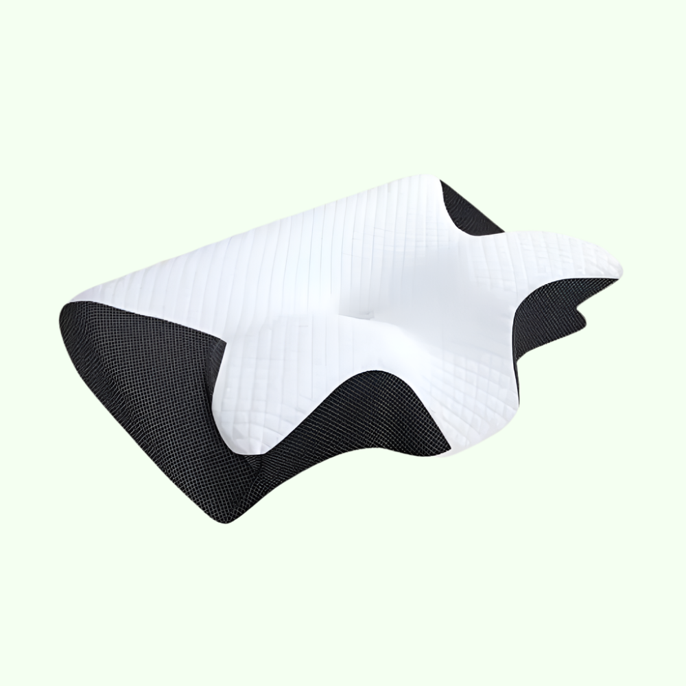 Cuscino cervicale in memory foam a forma di farfalla con braccioli per chi dorme su un fianco o sulla schiena 1