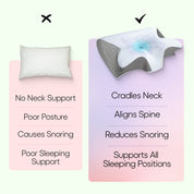 Cuscino cervicale in memory foam a forma di farfalla con braccioli per chi dorme su un fianco o sulla schiena 4