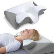 Cuscino cervicale in memory foam a forma di farfalla con braccioli per chi dorme su un fianco o sulla schiena 6