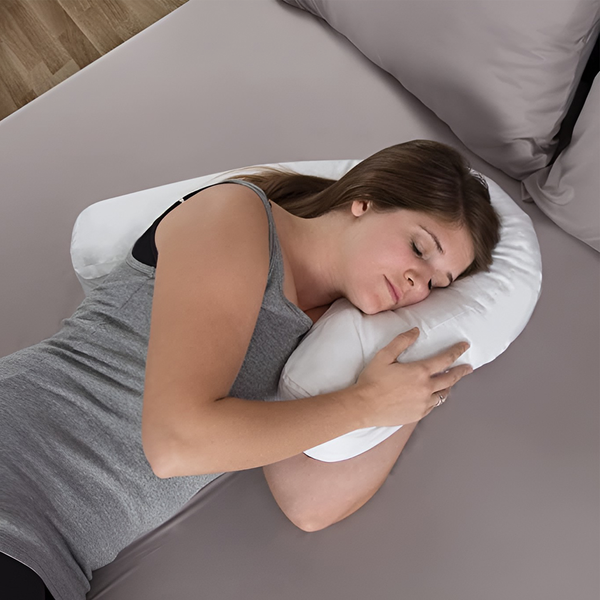 Cuscino ortopedico per chi dorme di lato con foro per le orecchie 0