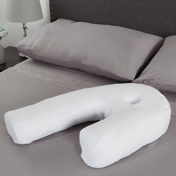 Cuscino ortopedico per chi dorme di lato con foro per le orecchie 1