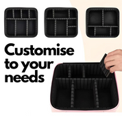 Organizer per cassetti nero regolabile, divisori modulari, personalizzabile, ideale per cucina, ufficio, bagno, ottimizzazione spazio.