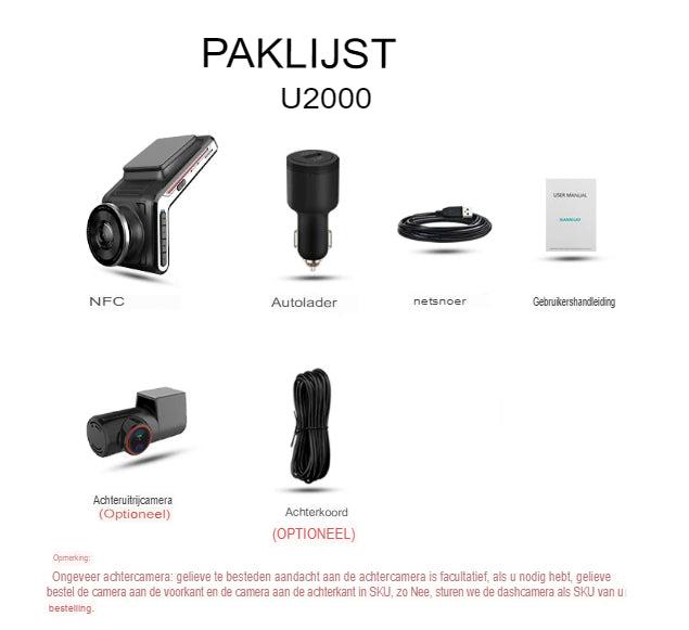 Dashcam 4K anteriore e posteriore | Visione notturna e modalità parcheggio 24 ore su 24 | DriveCam | Obiettivo F1.8 2