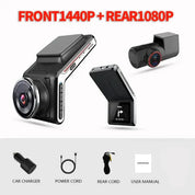 Dashcam 4K anteriore e posteriore | Visione notturna e modalità parcheggio 24 ore su 24 | DriveCam | Obiettivo F1.8 4