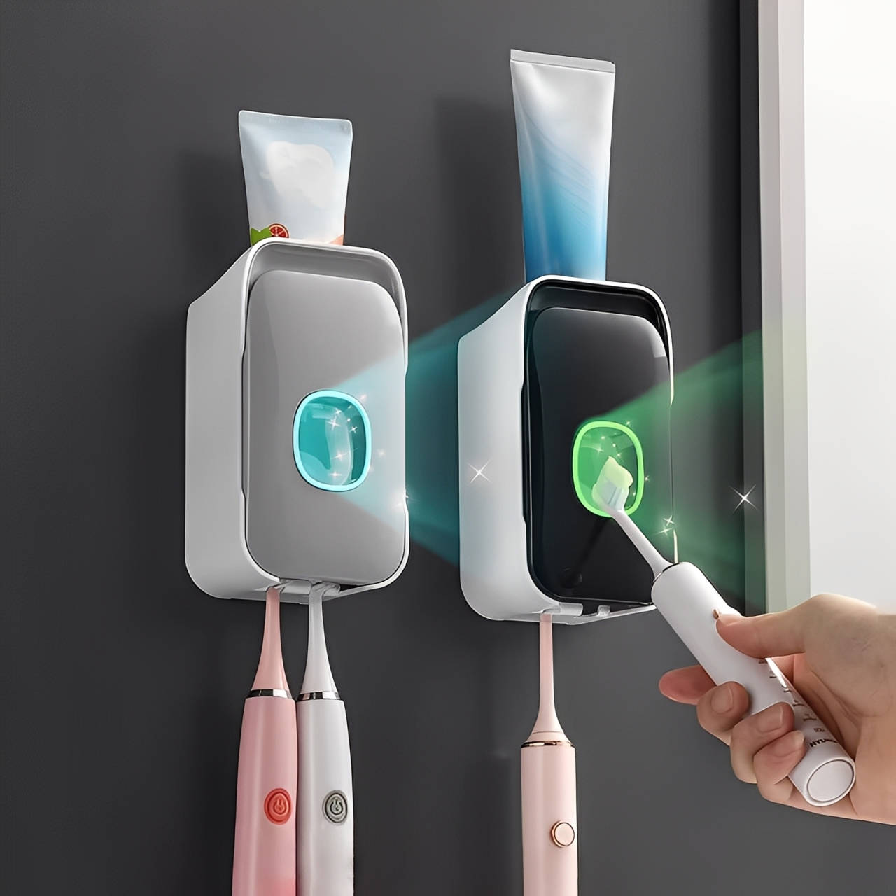 Distributore automatico di dentifricio a parete 0