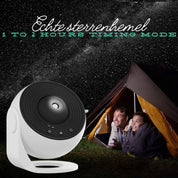 Proiettore di stelle LED bianco, modalità timer 1-2 ore, campeggio notturno, cielo stellato, tenda, esperienza immersiva, decorazione casa.