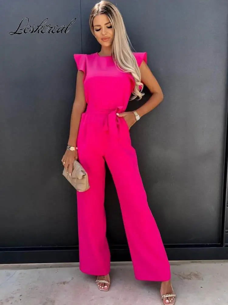 Elegant Ivory Jumpsuit with Chic Bow Detail - Lizabella Fashion -  -  - Elegant Ivory Jumpsuit with Chic Bow Detail - Lizabella Fashion - #tag1# - #tag2#