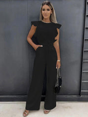 Elegant Ivory Jumpsuit with Chic Bow Detail - Lizabella Fashion -  -  - Elegant Ivory Jumpsuit with Chic Bow Detail - Lizabella Fashion - #tag1# - #tag2#