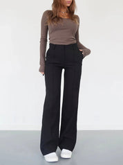 Elevate Your Style with AMY's Wide-Leg Chic Trousers for Women - Lizabella Fashion -  -  - Elevate Your Style with AMY's Wide-Leg Chic Trousers for Women - Lizabella Fashion - #tag1# - #tag2#