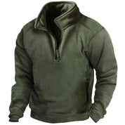Felpa casual da uomo con mezza zip e collo alto 1