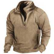 Felpa casual da uomo con mezza zip e collo alto 2