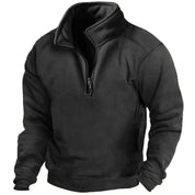 Felpa casual da uomo con mezza zip e collo alto 3
