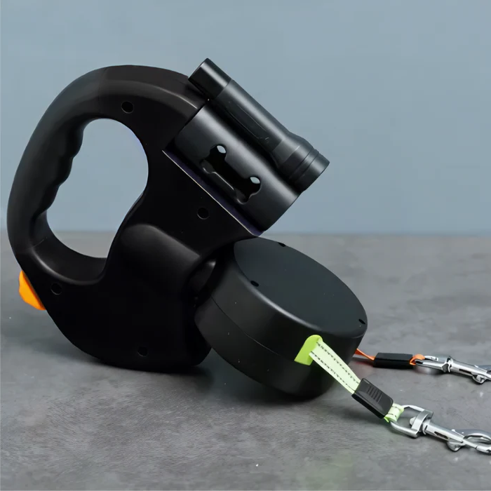 Guinzaglio doppio per cani - Anti-groviglio - Luce LED e girevole a 360° 0