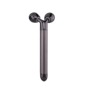 Rullo massaggiante viso nero, doppia sfera, design ergonomico, per lifting e tonificazione pelle, strumento bellezza anti-età portatile.