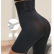 Corsetto modellante nero a vita alta, tessuto elastico, design senza cuciture, ideale per snellire la silhouette e migliorare la postura.