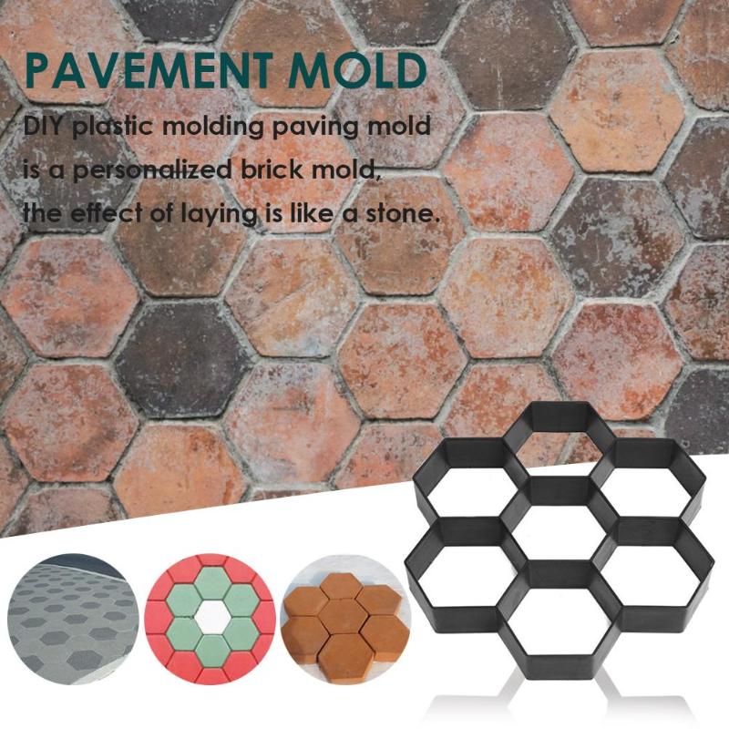 Stampo per pavimentazione in plastica esagonale, ideale per creare percorsi personalizzati in giardino. Design a effetto pietra, facile da usare.