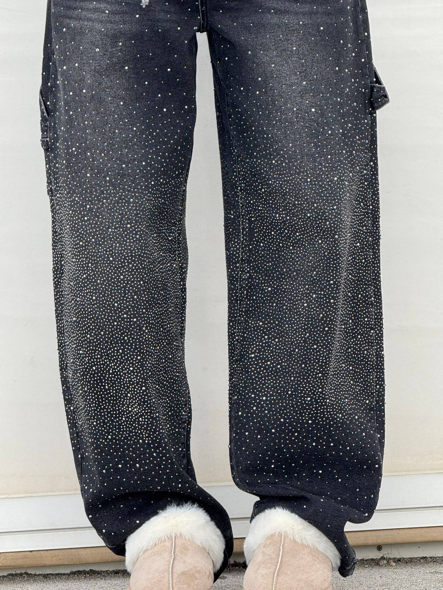 Jeans Balloon Larghe Sabrina con Eleganti Dettagli Brillanti