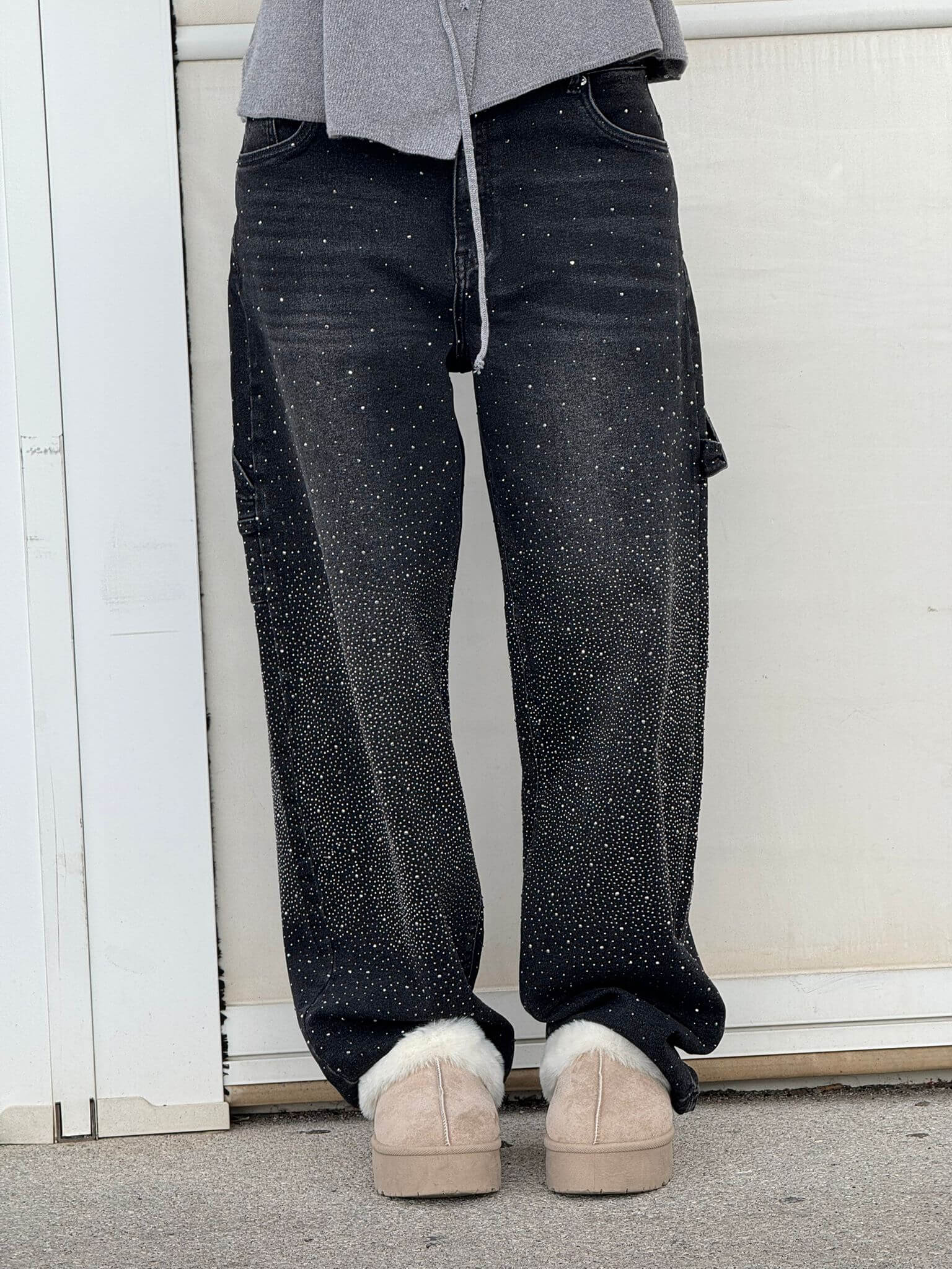 Jeans Balloon Larghe Sabrina con Eleganti Dettagli Brillanti