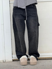 Jeans Balloon Larghe Sabrina con Eleganti Dettagli Brillanti