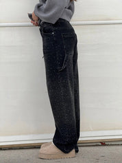 Jeans Balloon Larghe Sabrina con Eleganti Dettagli Brillanti