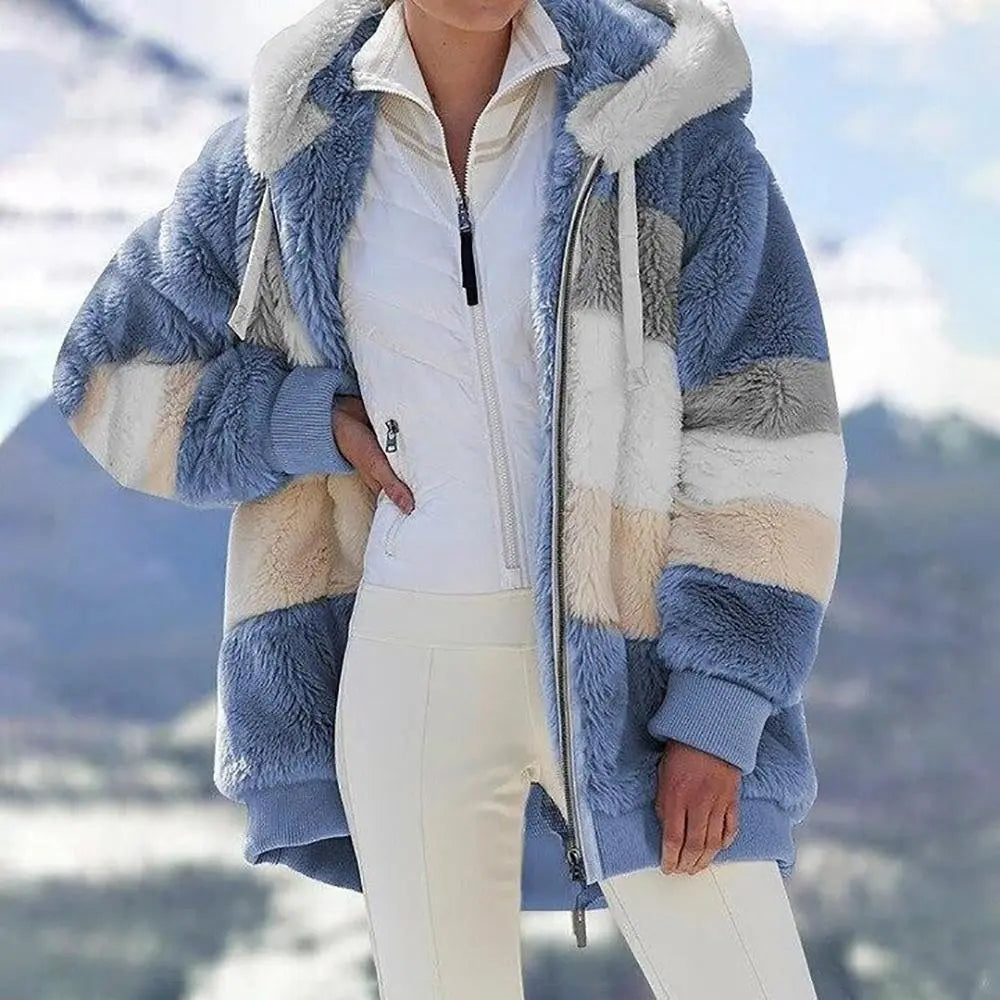 KAREN | Fluffy Warm Oversized Hoodie Coat - Lizabella Fashion