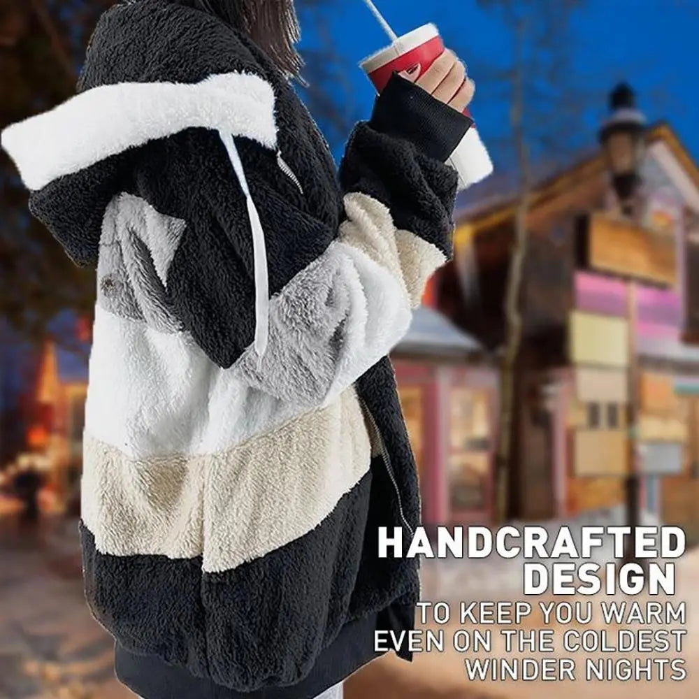 KAREN | Fluffy Warm Oversized Hoodie Coat - Lizabella Fashion