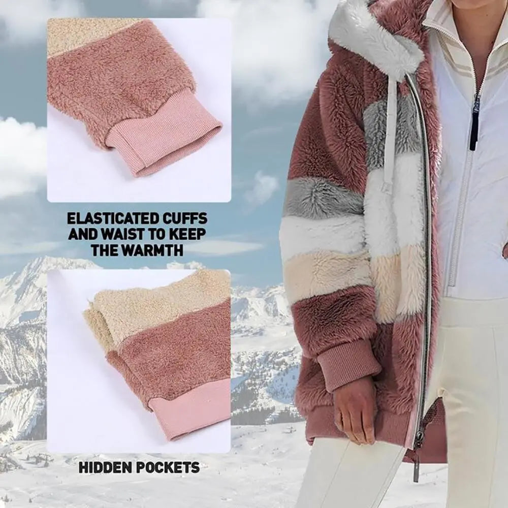 KAREN | Fluffy Warm Oversized Hoodie Coat - Lizabella Fashion